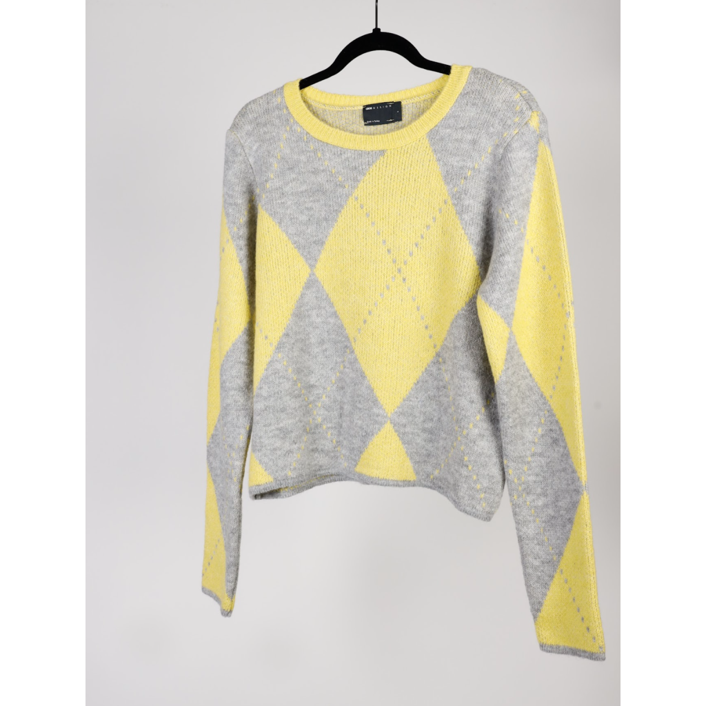 Yellow Women’s Argyle Sweater